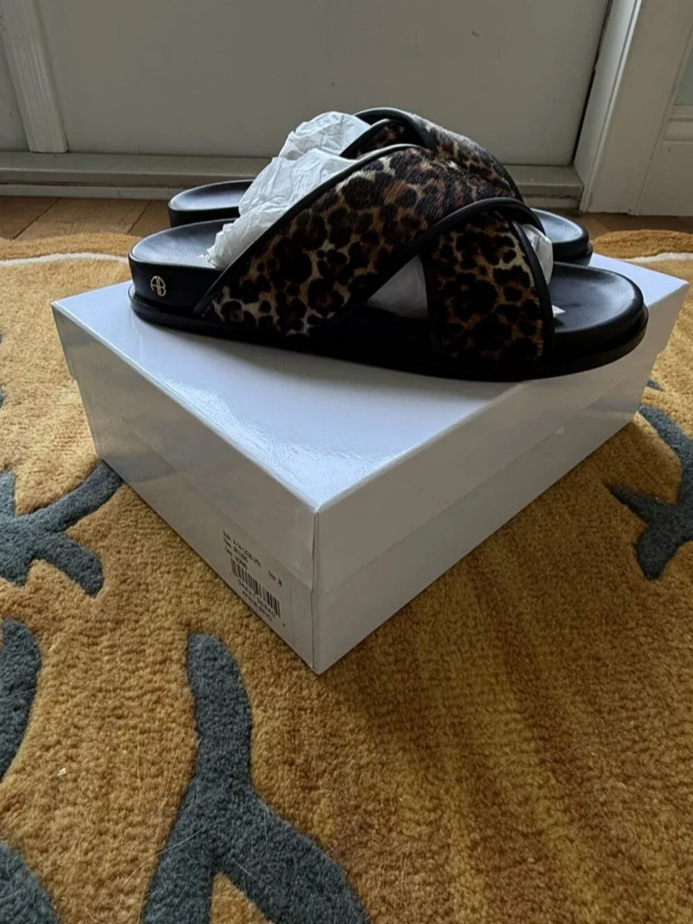 Anine Bing Leopard (pony hair) Slides